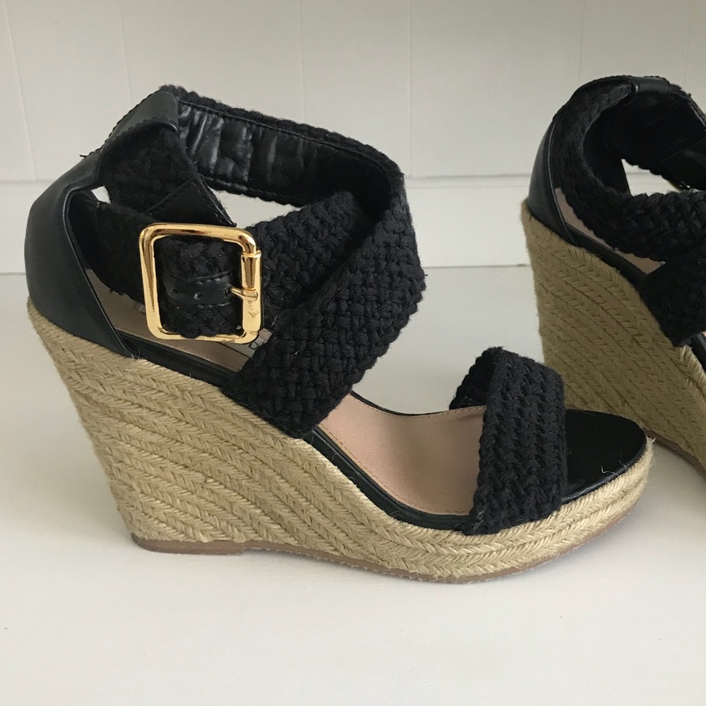 Steve Madden Black Wedges- Size 7